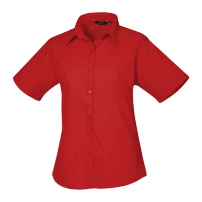 Premier Ladies Short Sleeve Poplin Blouse Thumbnail