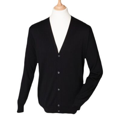 Henbury Lightweight Cotton Acrylic V Neck Cardigan Thumbnail
