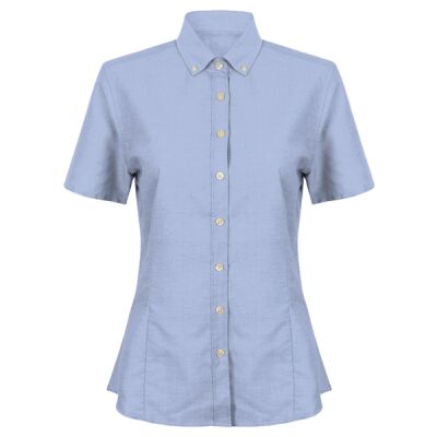Henbury Ladies Modern Short Sleeve Regular Fit Oxford Shirt Thumbnail