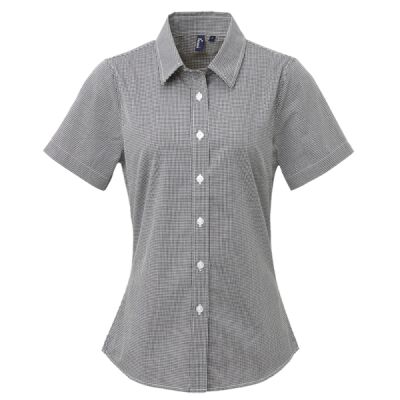 Premier Ladies Gingham Short Sleeve Shirt Thumbnail