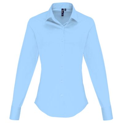 Premier Ladies Long Sleeve Stretch Fit Poplin Shirt Thumbnail